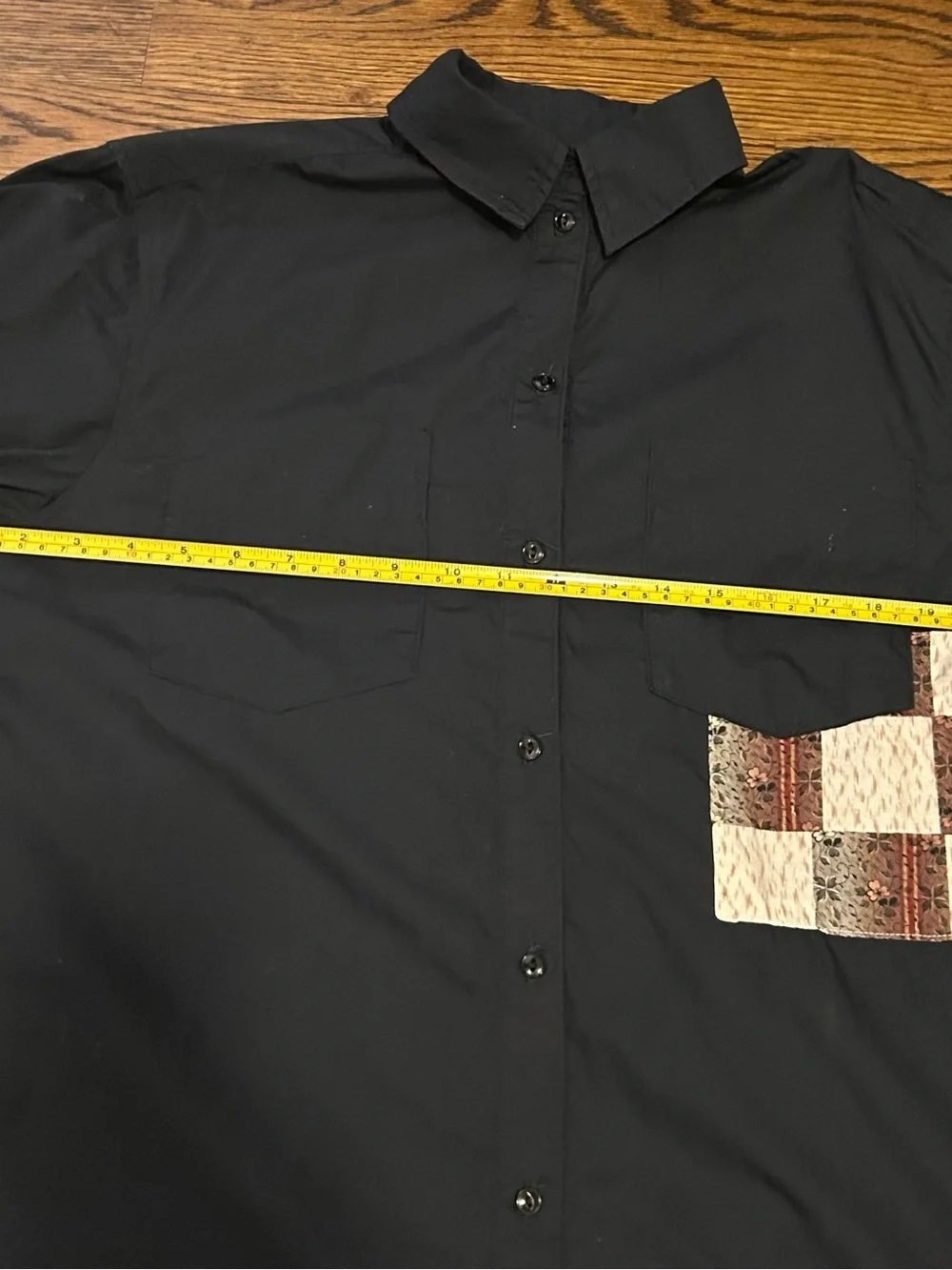 Carlene black  Long-Sleeve Button-Front Shirt Dress w Patch Pocket 1of a kind